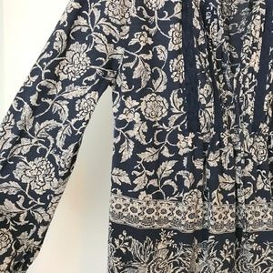 Lucky Brand | Boho Navy Vintage Floral Top